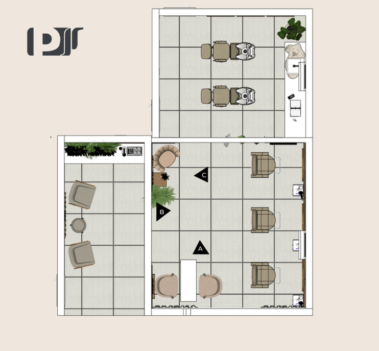 design de interiores para salão de beleza